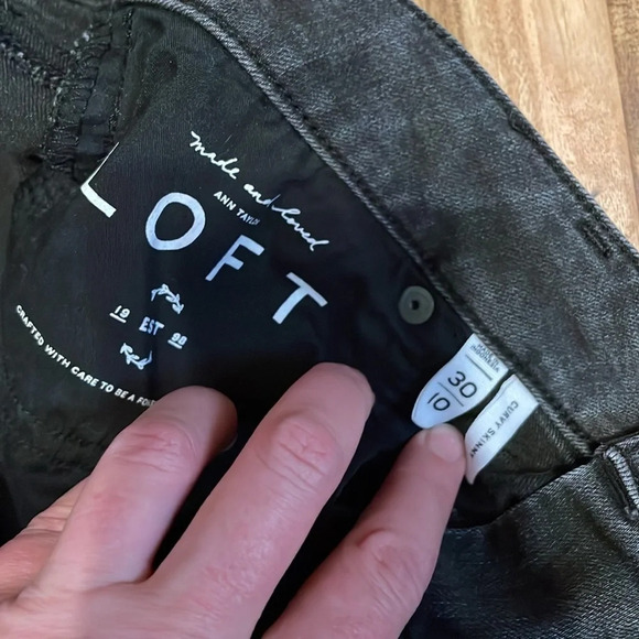 Loft women’s jeans 30 10 curvy skinny mid rise ankle black vintage pants stretch - Picture 6 of 8